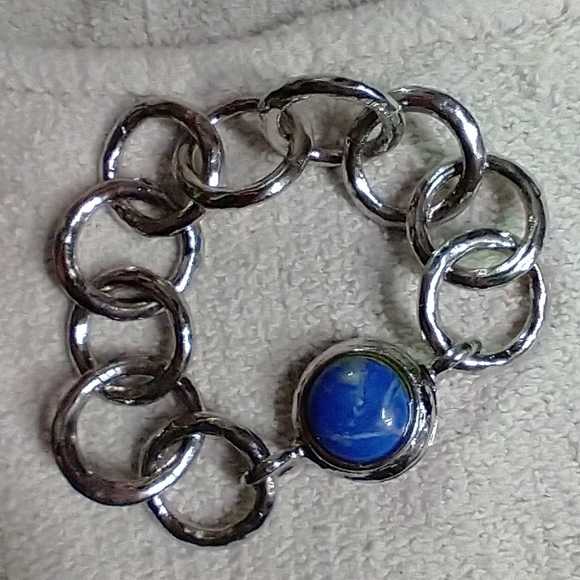 Silvertone blue chicos large link bracelet - Picture 3 of 5